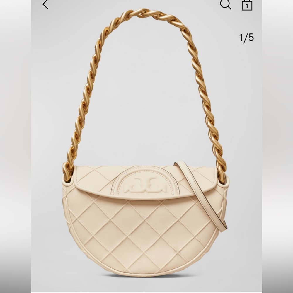 NWT Tory Burch Fleming Mini Crescent Shoulder Bag